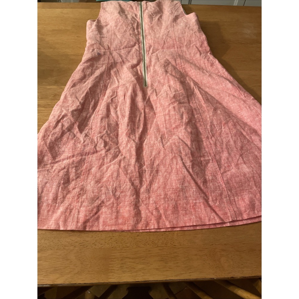 Kensie Tank Dress Fully Lined Size Small Corded V Neck Gold Zipper Back - Picture 9 of 15